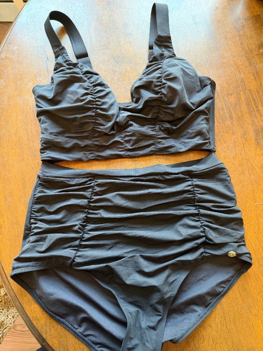Brand new Shapellx V neck and high waisted bottoms two piece bathing suit NWT.